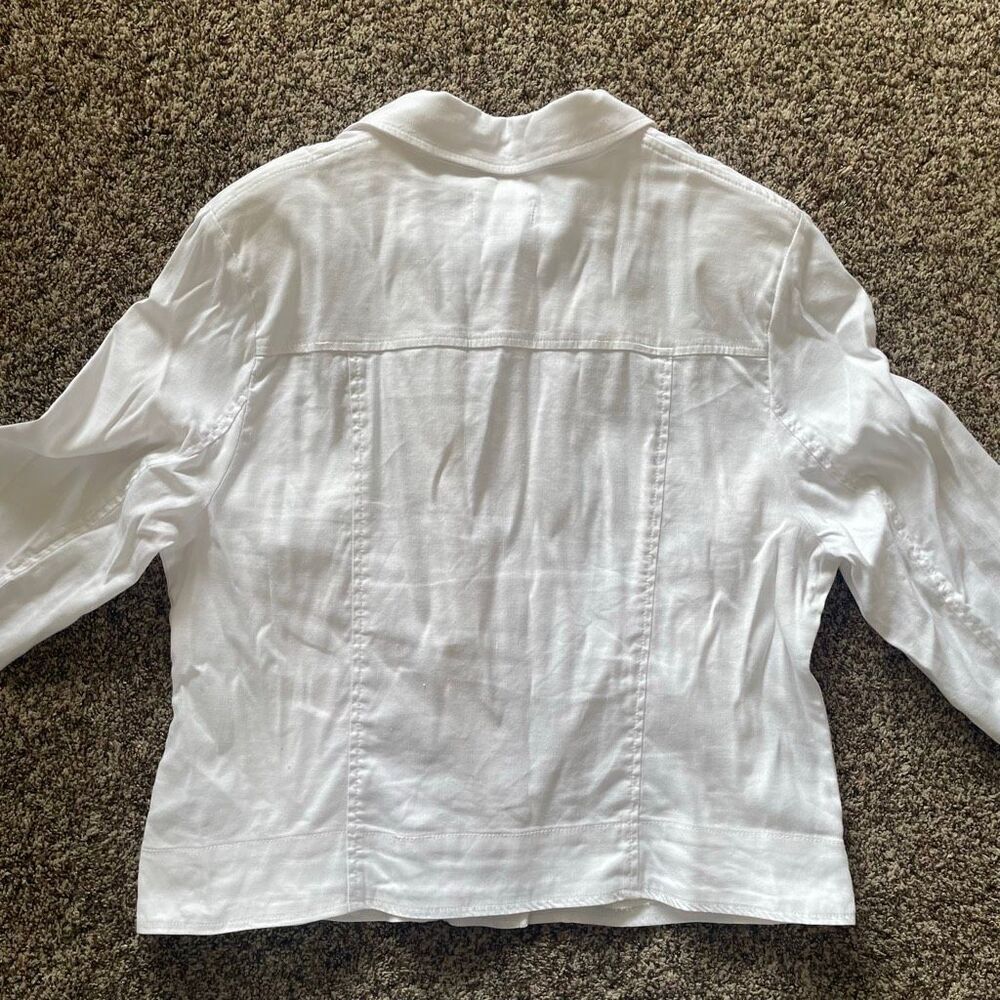 EVEREVE Jagger Moto Jacket white linen blend zip up women’s size XL - Picture 8 of 12